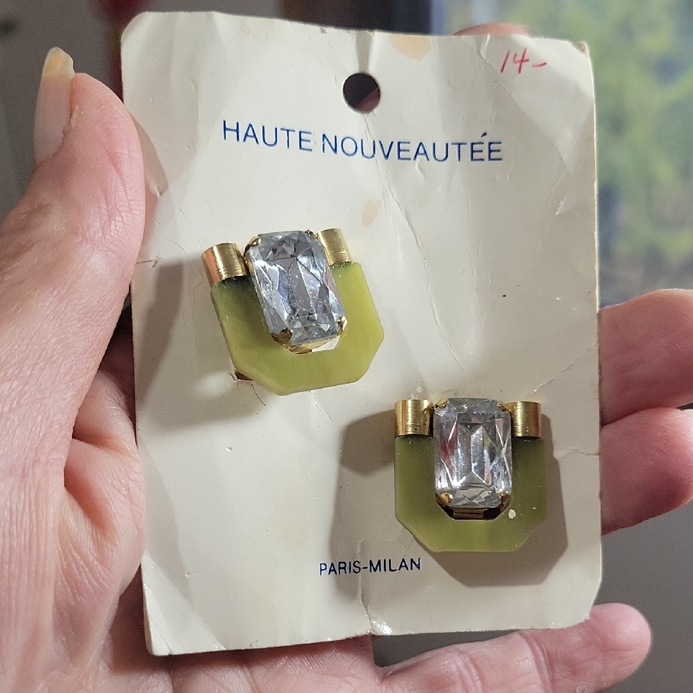Gold and Green Earrings